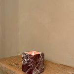 Rosso Levanto Marble Candle
