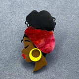 Girl Wearing Turban Acrylic Brooch
