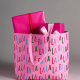 "FA LA LA" GIFTING TOTE,PINK