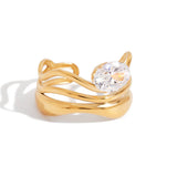 Geometric Solitaire Rings Waterproof