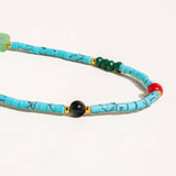 Calise Boho Handmade Blue Turquoise Stone Beaded Necklace