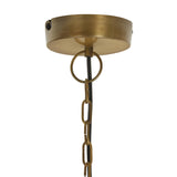 14"W Brahms Brass Pendant Light with Glass and Metal Shade