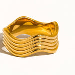 Ivan 18K Gold Non-Tarnish Wavy Ring