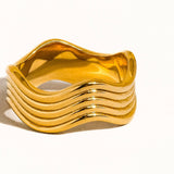 Ivan 18K Gold Non-Tarnish Wavy Ring
