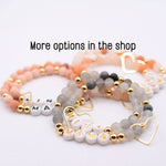 Mama MINI matching Pink beaded stretch bracelet jewelry set