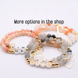Mama MINI matching Pink beaded stretch bracelet jewelry set