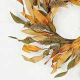 16in Wreath-Fall mix herb leaves w. heathers