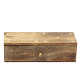 Brown 9 in. x 3 in. Wood Dominoes Game Set