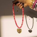 Lucky In Love Stone Necklace - Pink