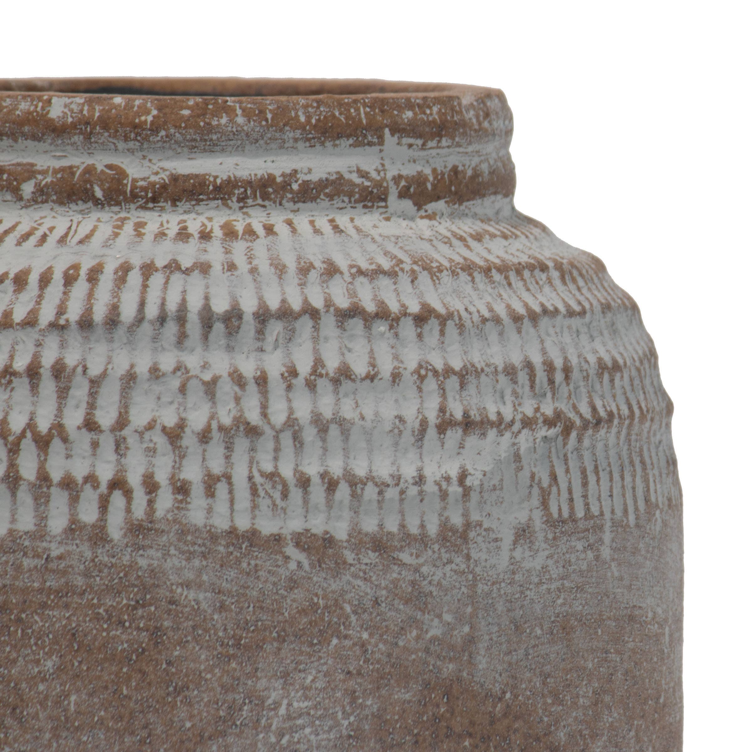Brio Small Antique Brown Glazed Terracotta Planter Pot
