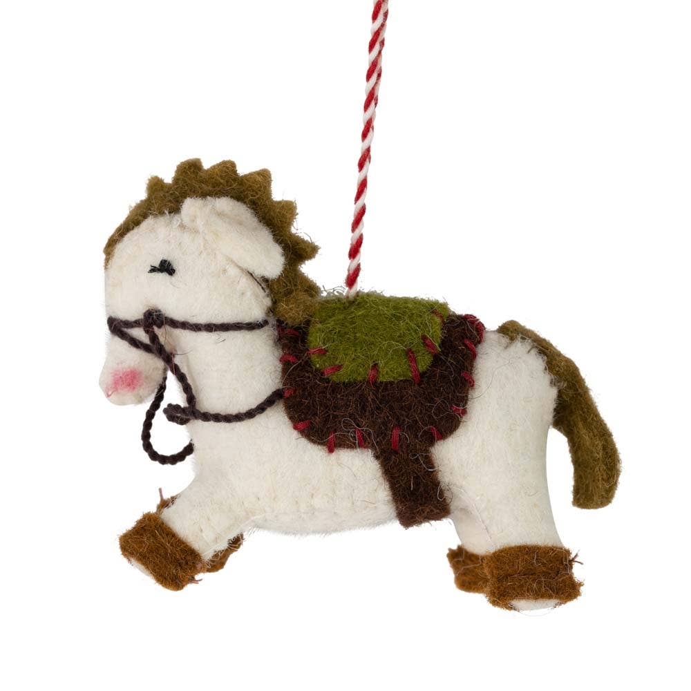 * Felt Saddled Horse Ornament