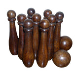 7" 9-Pin Wooden Bowling Game- Antique Vintage Style