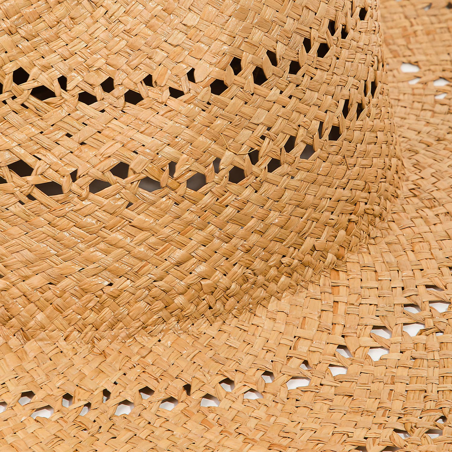 Basket Weave Flat Brim Straw Hat