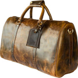 Vintage Leather Duffle Bag 20” Unisex Travel Luggage Bag
