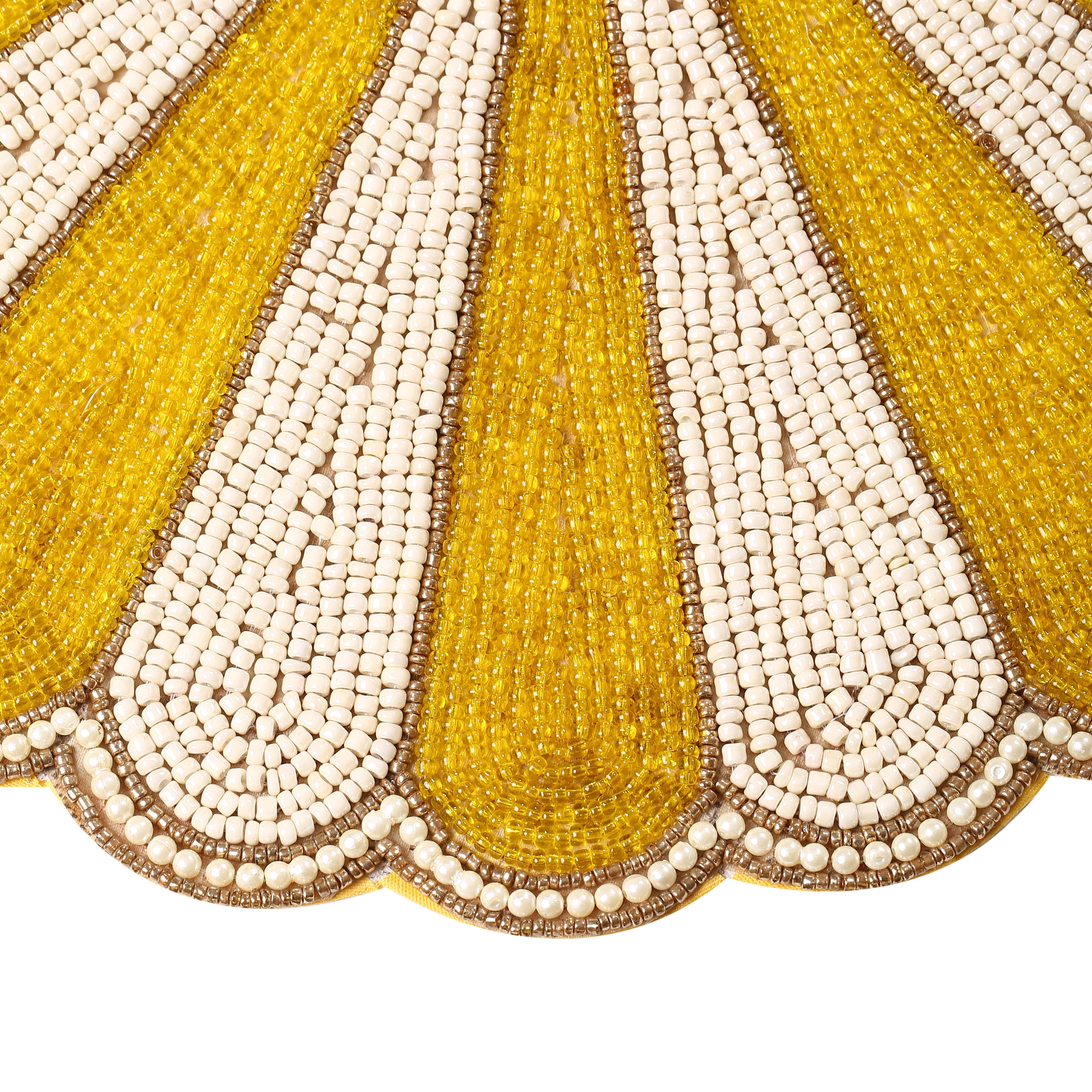 Yellow Floral Beaded Placemat