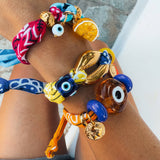 Tropical charm bracelet made of bandana scarf