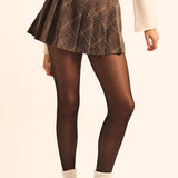 Plaid Bias-Cut Pleated Pocket Mini Skort