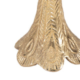 Candle Holder - Gold Metal Elegant Peacock Taper, 10 in.