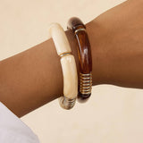 Cove 18K Gold Non-Tarnish Chunky Resin Bangle Set