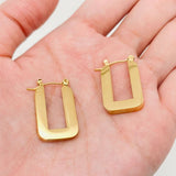 U Shape 18K Gold Plated Stainless Steel Hoop Earrings - FGS