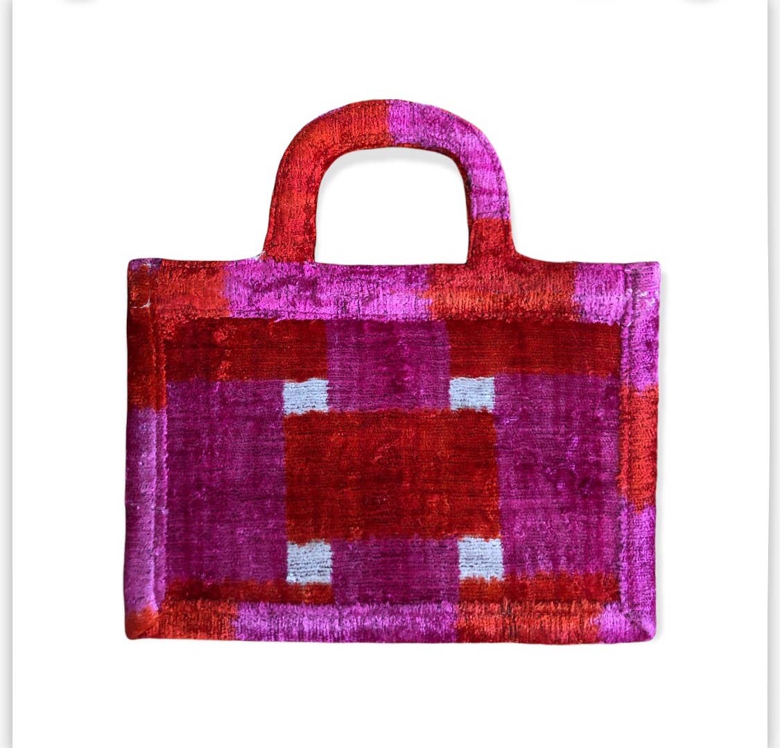 Silk Velvet Ikat Small Tote Bag