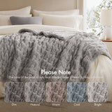 Soft Ruched 50x60" Throw Blanket, Grey