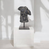 Gray 25x15 in. Resin Modern Cracked Torso Sculpture