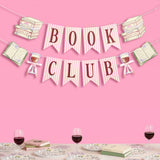 Book Club Banner | girls night, book party, wine, pink | 5"