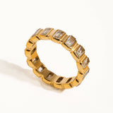Sterling Gold Non-Tarnish Gold Rhinestone Ring