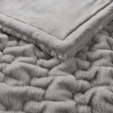 Soft Ruched 50x60" Throw Blanket, Grey