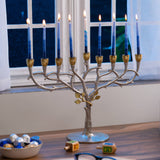 Oil Menorah - Gold/Nickel
