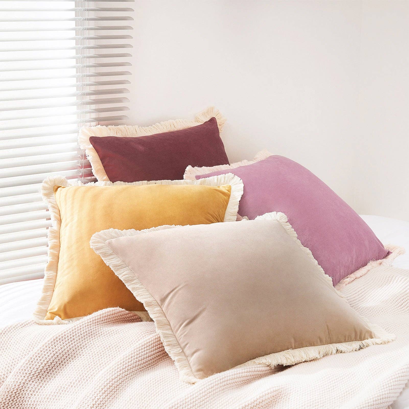 Nacazcol Pillows - Beige/Dusty Pink each one