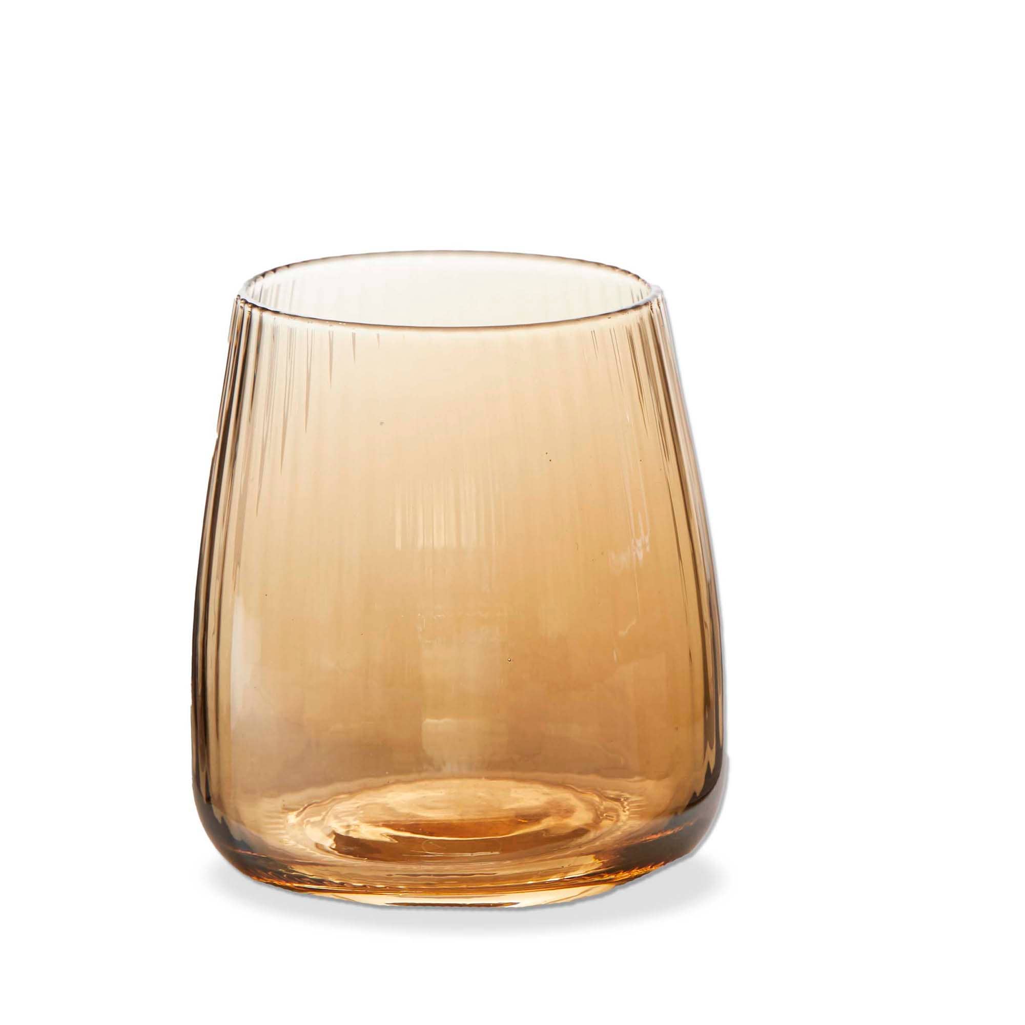 Chelsea Iridescent Optic Stemless Wine Glass Amber