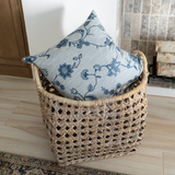 Blue Floral Pillow, Vintage Stripe | Veera