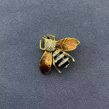 Rhinestone Enamel Bee Brooch