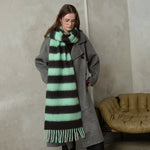 Striped Color Block Thicken Tassel Warm Scarve DPS1315