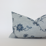 Blue Floral Pillow, Vintage Stripe | Veera