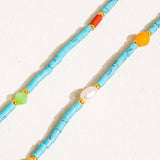 Calise Boho Handmade Blue Turquoise Stone Beaded Necklace