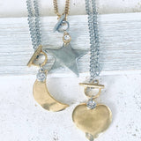 Star moon heart mixed meta necklaces no tarnish jewelry 2025