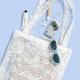 Bride Lace Tote | bachelorette, bridal, wedding, white