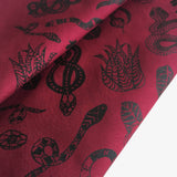 Snake Print Bandana In Burgundy And Black