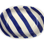 Ceramic stripe  Bowl, Blue 7x5x2 Inches