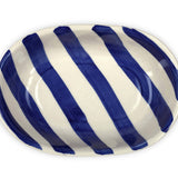Ceramic stripe  Bowl, Blue 7x5x2 Inches
