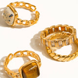 Sterling Gold Non-Tarnish Gold Rhinestone Ring