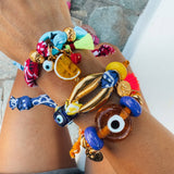 Tropical charm bracelet made of bandana scarf