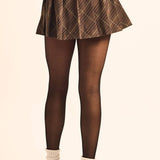Plaid Bias-Cut Pleated Pocket Mini Skort