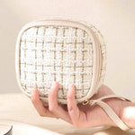 ....SI-26554 Plaid Tweed Cosmetic Makeup Travel Case