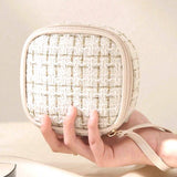 ....SI-26554 Plaid Tweed Cosmetic Makeup Travel Case