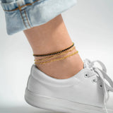 18K Gold PVD Jet Black Tennis Chain Bracelet / Anklet