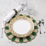 Green Floral Beaded Placemat